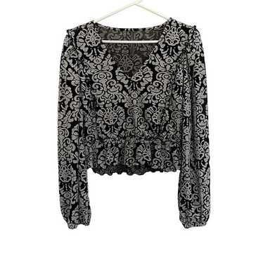 Anthropologie black and white floral vintage styl… - image 1