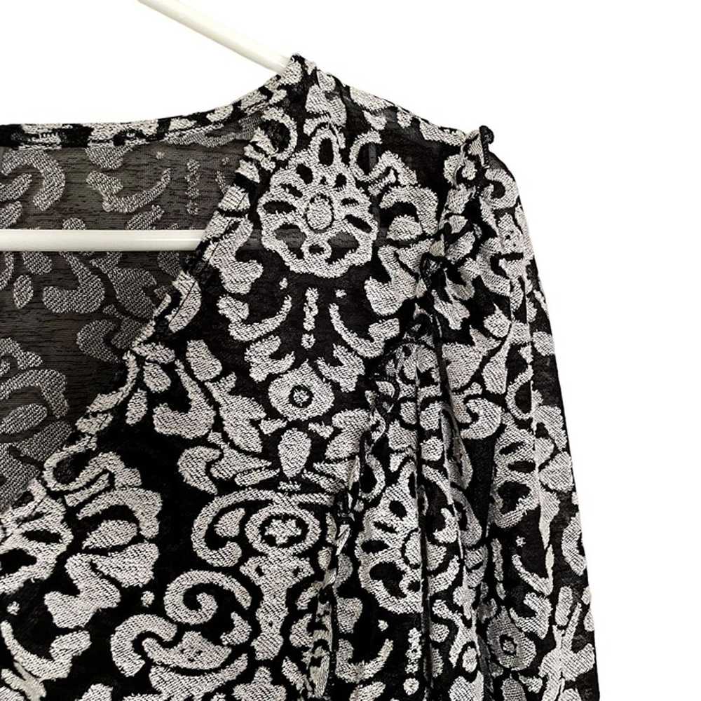 Anthropologie black and white floral vintage styl… - image 2