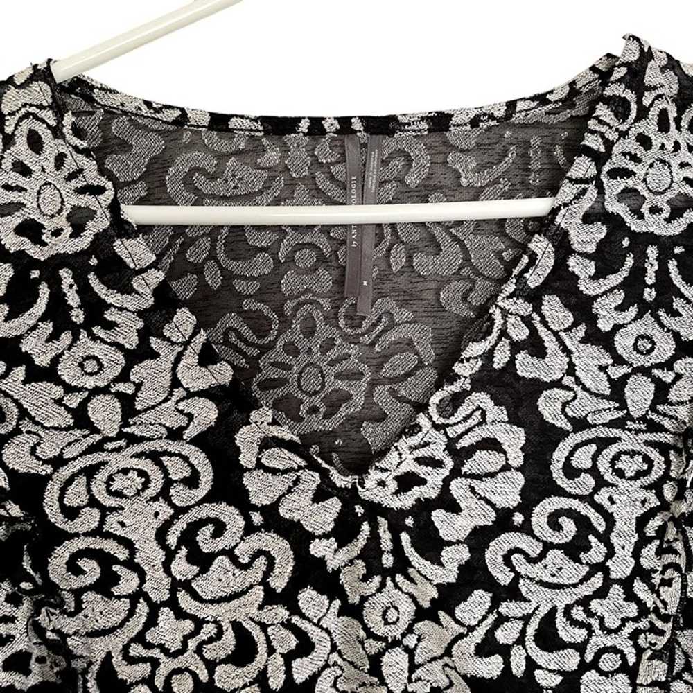 Anthropologie black and white floral vintage styl… - image 3