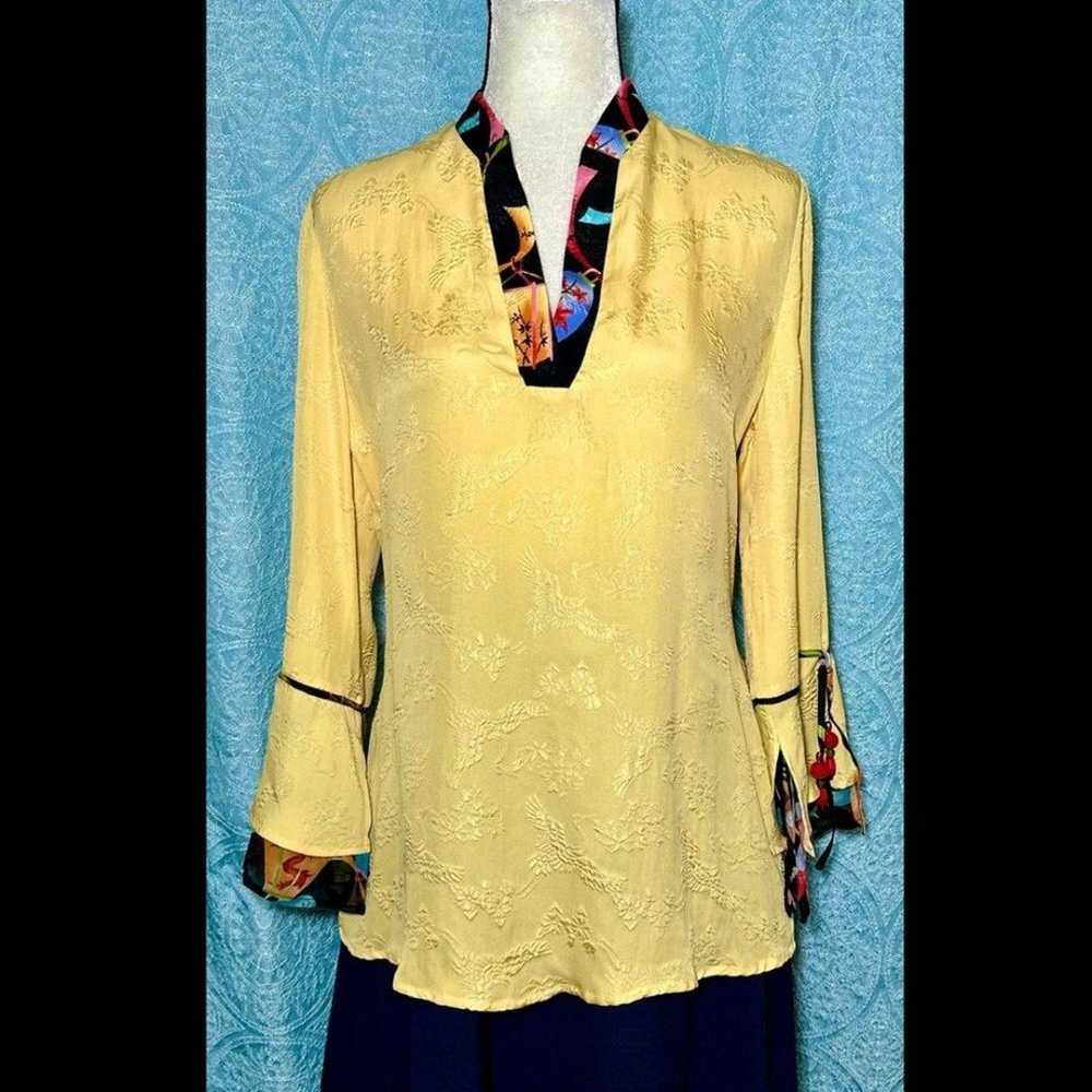 Vintage What if…..? Embossed Silk Blouse #S2 - image 1