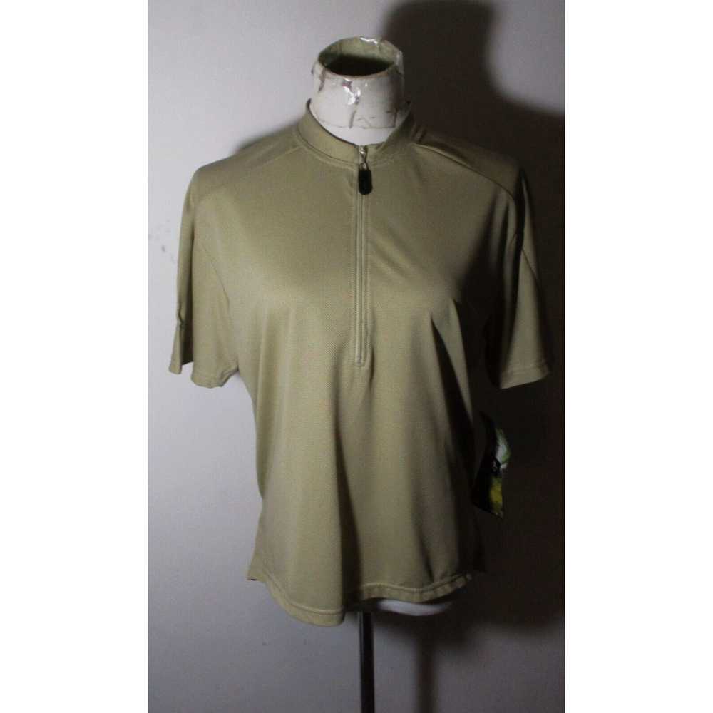 Vintage Women's BELLWETHER Green 1/2 Zip Short Sl… - image 1