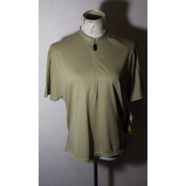 Vintage Women's BELLWETHER Green 1/2 Zip Short Sl… - image 1