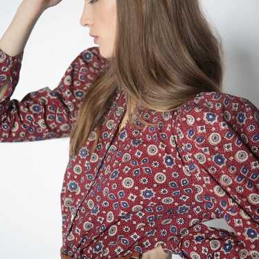 NWOT Alix Of Bohemia Annabel Burgundy Tile Print … - image 1