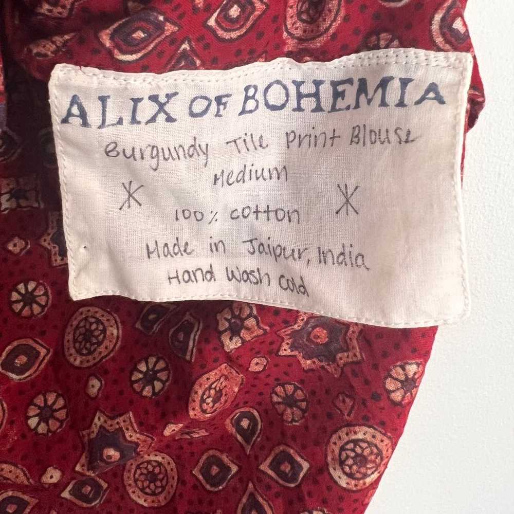 NWOT Alix Of Bohemia Annabel Burgundy Tile Print … - image 5