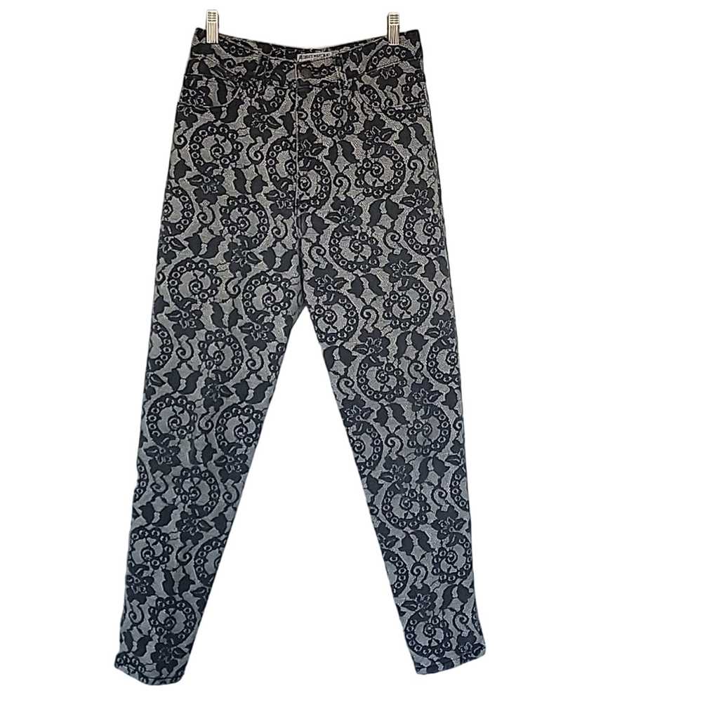 Vintage 80s Guess Ankle Zip Lace Print Jeans, 30 - image 2