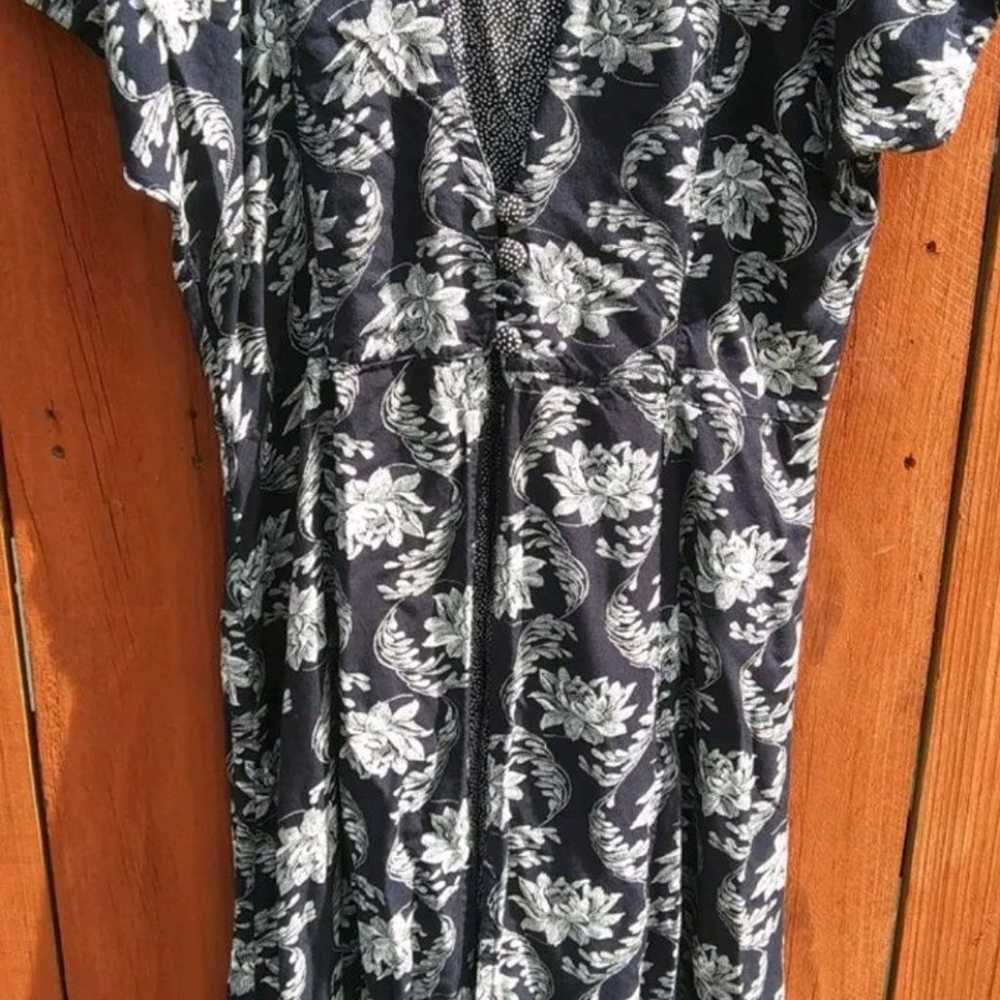 Vintage S. Roberts Womens Size 12 Blue Floral Sho… - image 1