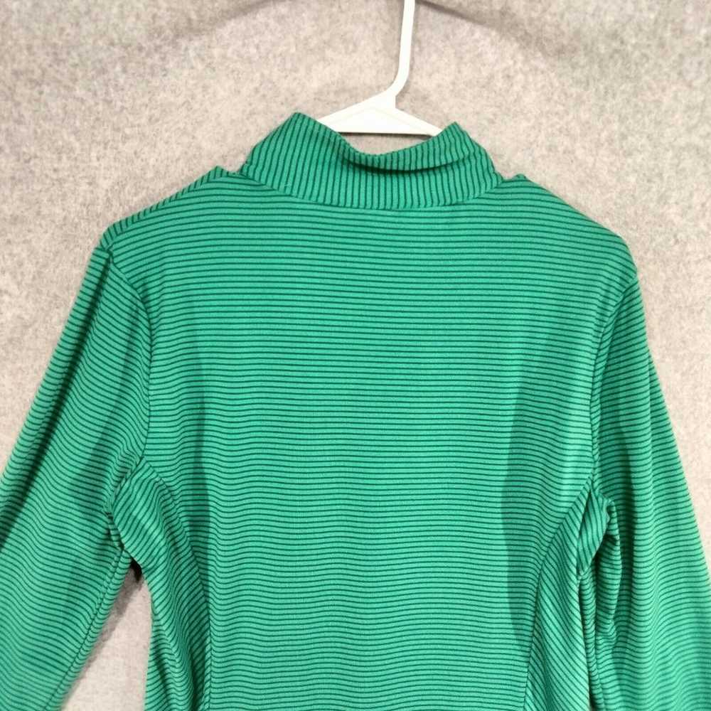 Eddie Bauer 1/2 Zip Pullover Wmns L Green Striped… - image 10