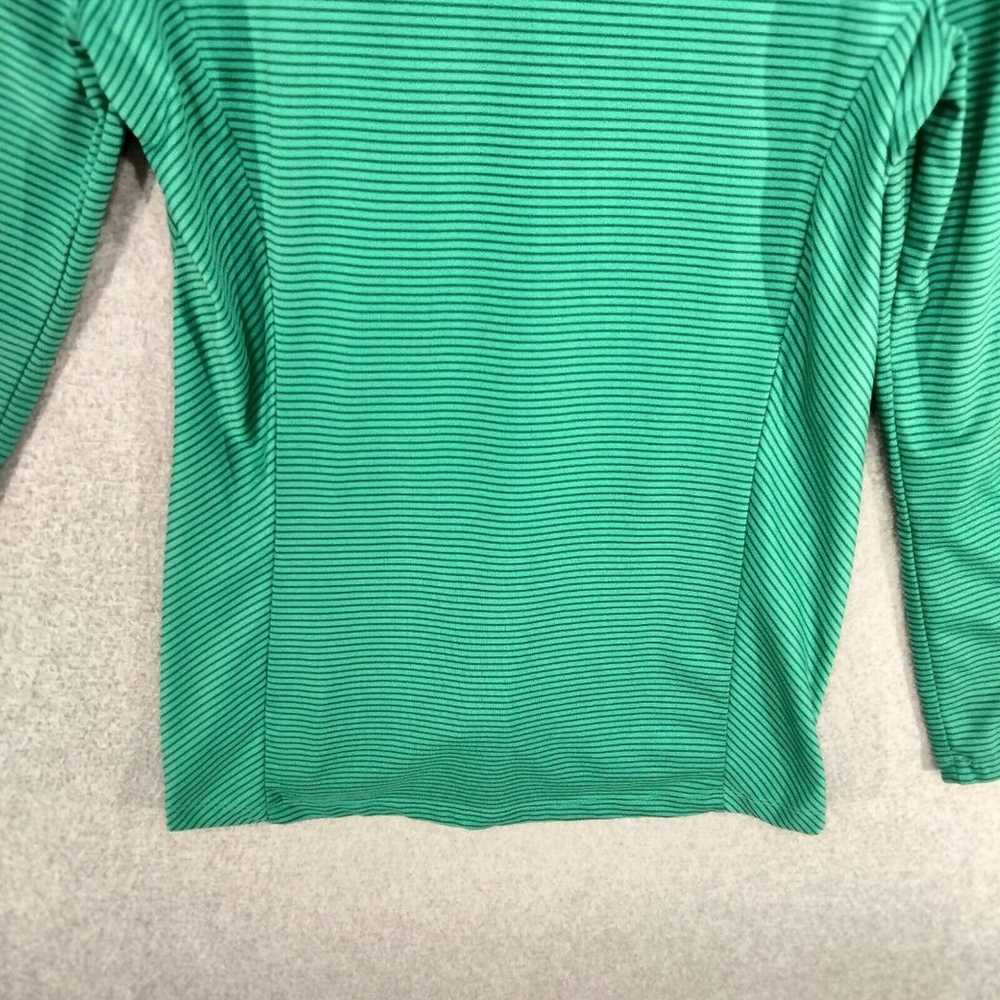 Eddie Bauer 1/2 Zip Pullover Wmns L Green Striped… - image 11