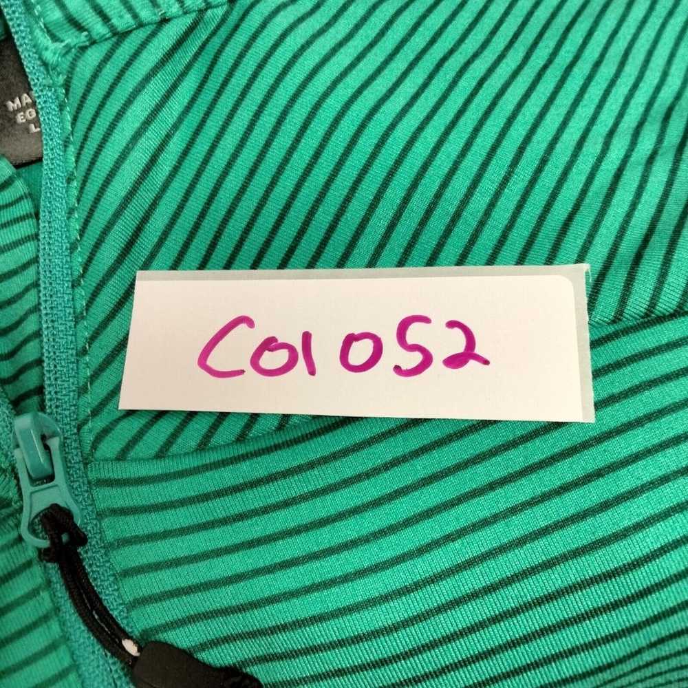 Eddie Bauer 1/2 Zip Pullover Wmns L Green Striped… - image 12