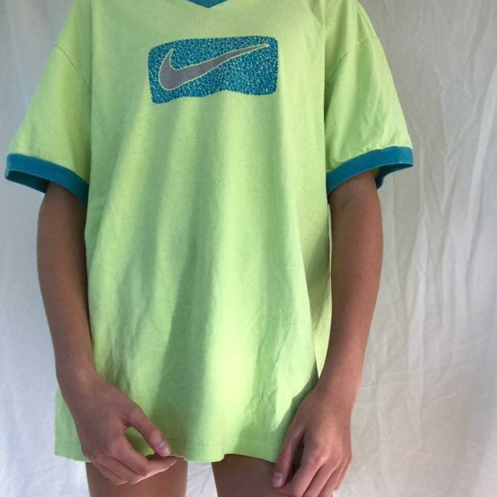 Gray tag vintage nike v-neck tee - image 2