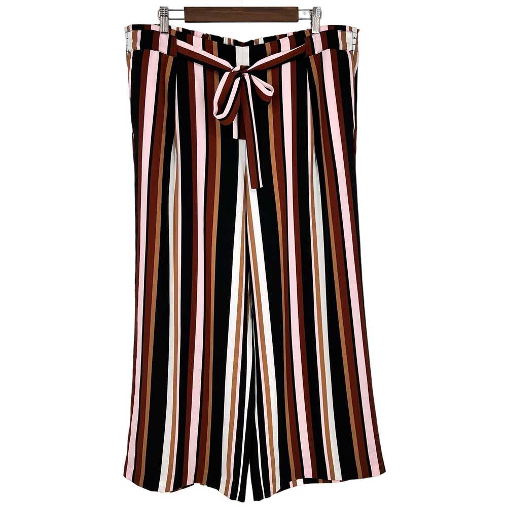 Ann Taylor Sz XL Wide Leg Striped Tie Waist Pants… - image 1