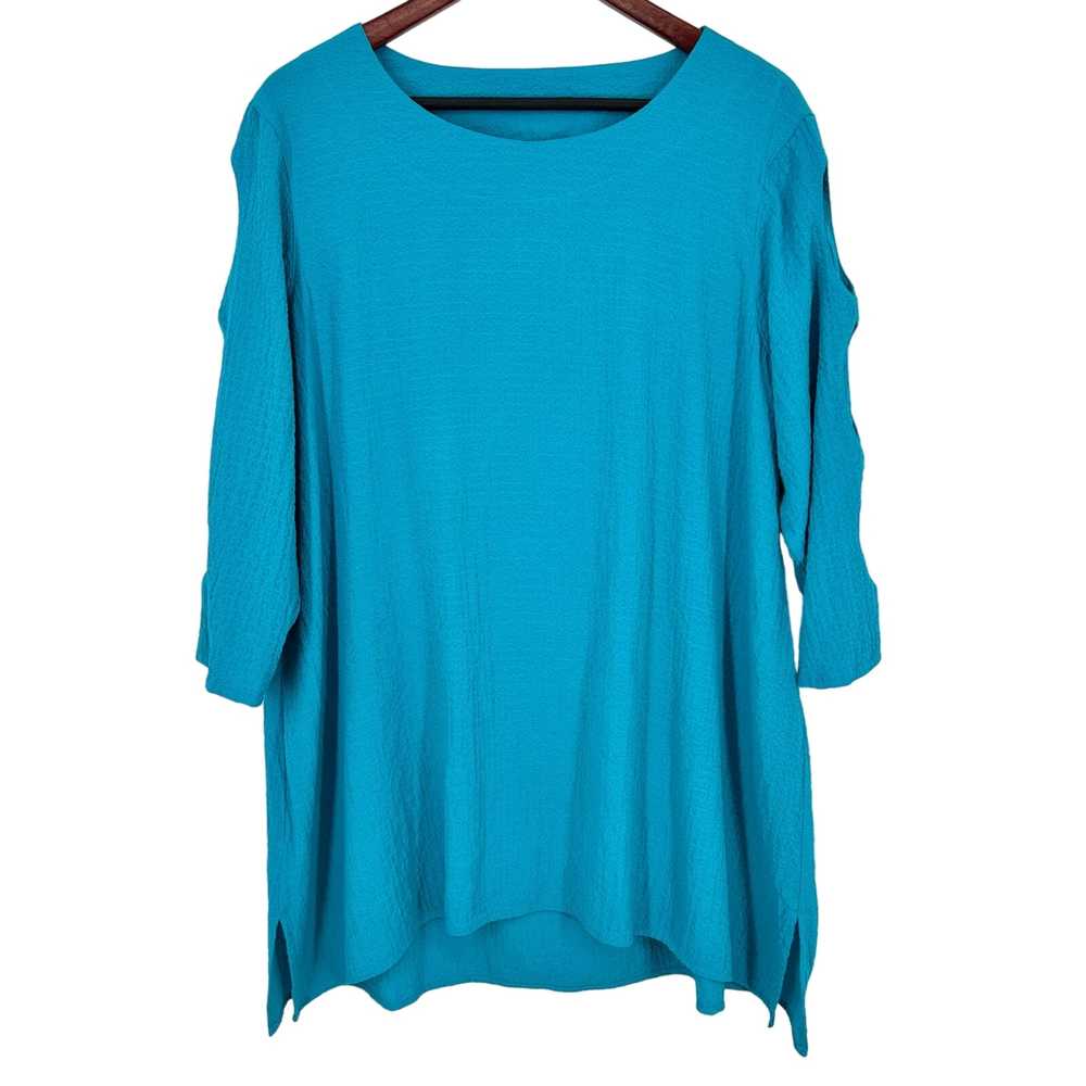 Ali Miles Sz XL Teal Blue Open Shoulder Wearable … - image 1