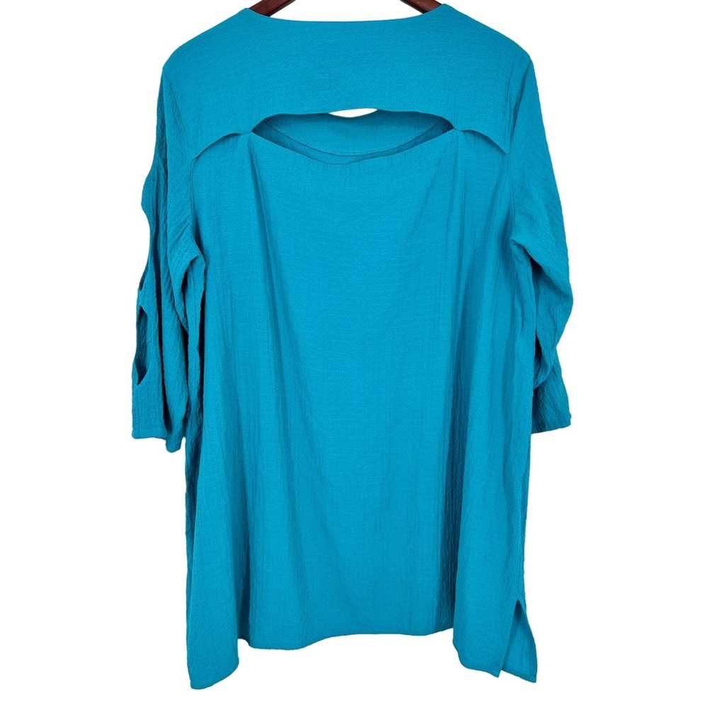 Ali Miles Sz XL Teal Blue Open Shoulder Wearable … - image 6