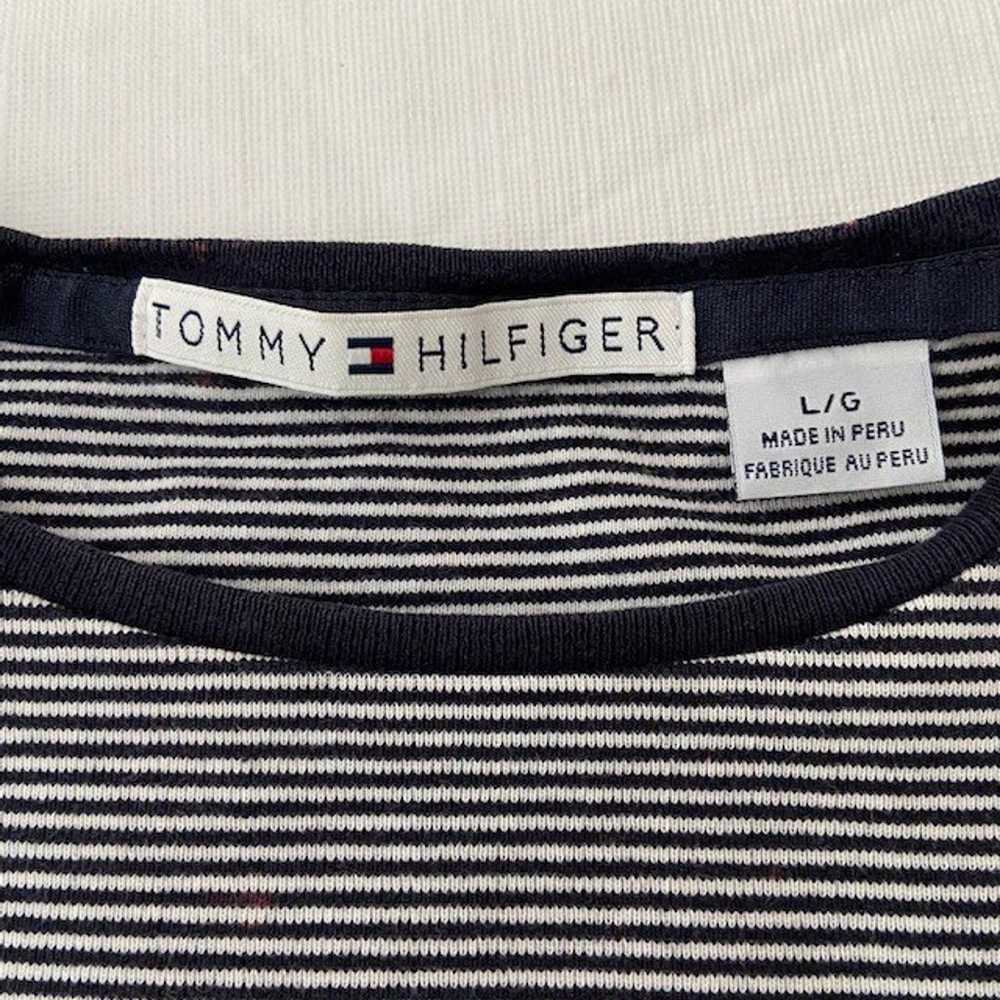 Vtg Tommy Hilfiger Navy Striped T-shirt - image 2