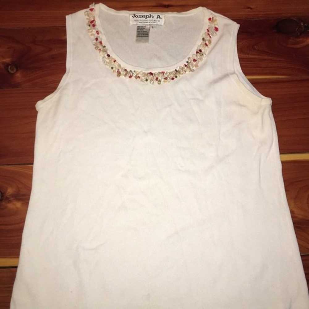 Vintage Ladies Shell and Stone Tank Top - image 1