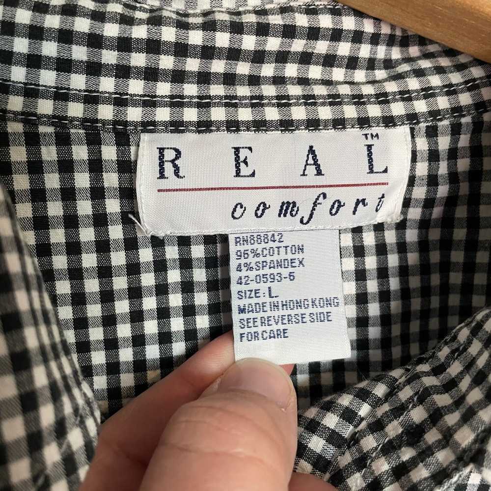 Vintage Real Comfort Gingham Button Down Shirt - image 2