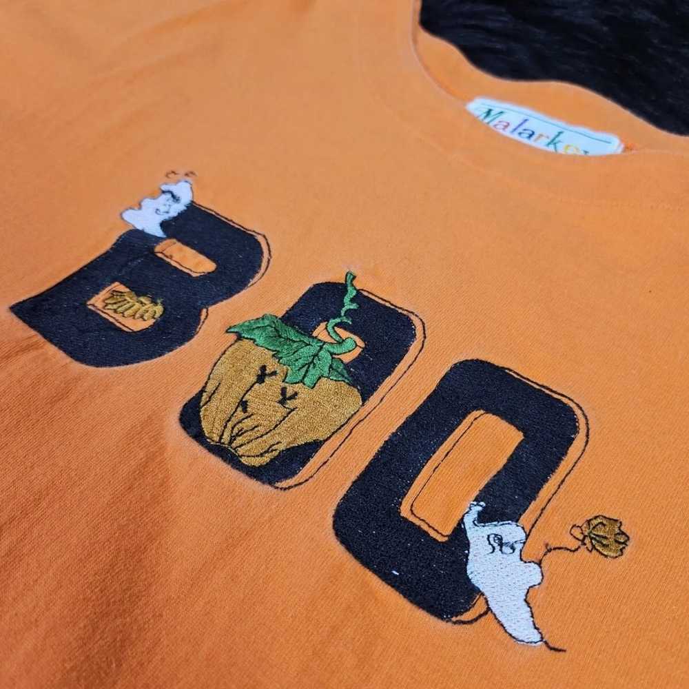 Vintage Malarkey Halloween Boo Orange 3/4 Sleeve … - image 4