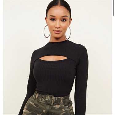 NWT Vintage One ribbed cutout bodysuit - image 1