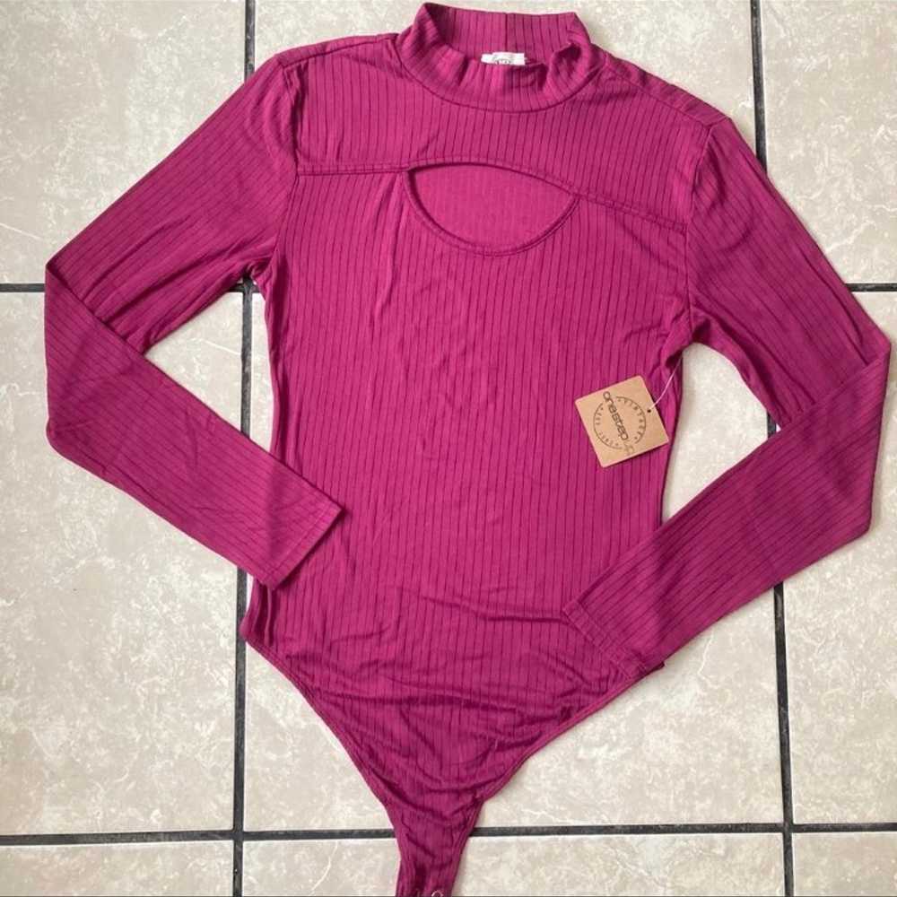 NWT Vintage One ribbed cutout bodysuit - image 2