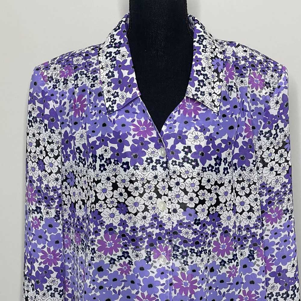 Blair Women's Vintage Floral Blouse Long Sleeve B… - image 2