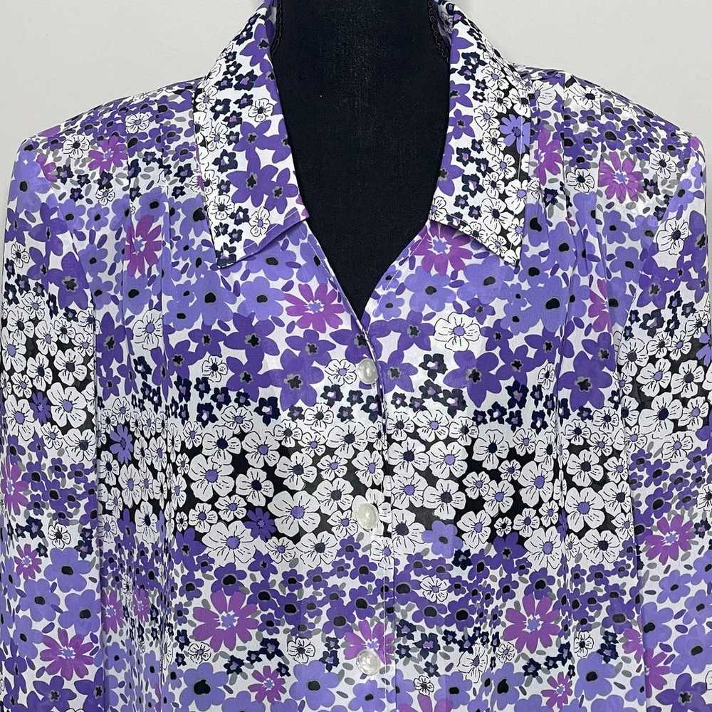 Blair Women's Vintage Floral Blouse Long Sleeve B… - image 4