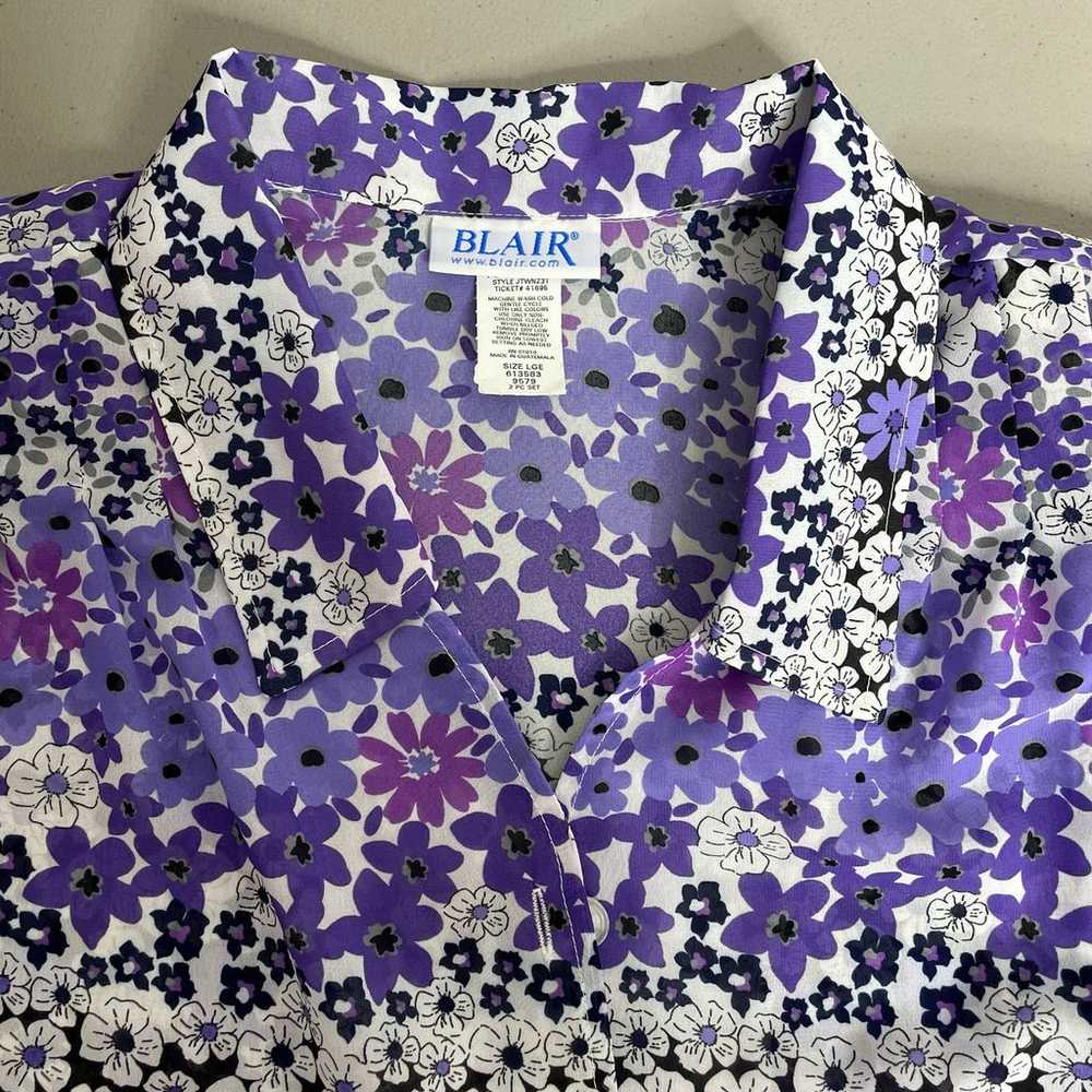 Blair Women's Vintage Floral Blouse Long Sleeve B… - image 6