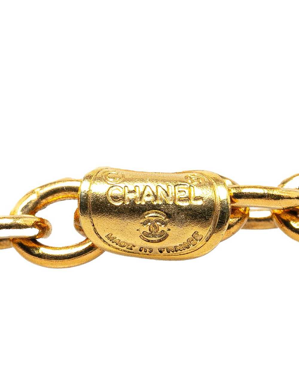 Chanel Gold Chanel Classic Flap Bag 3-Strand Neck… - image 3