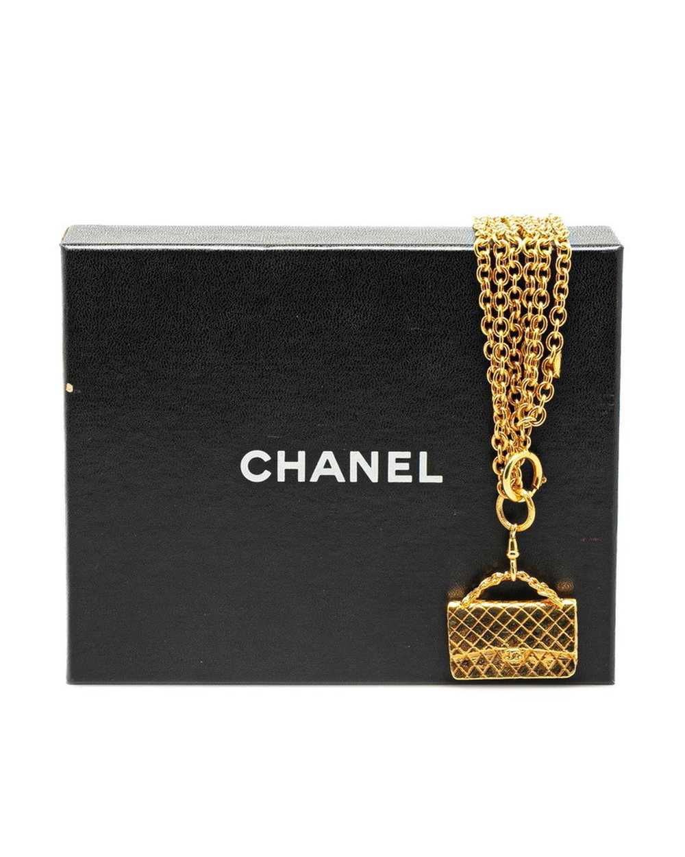 Chanel Gold Chanel Classic Flap Bag 3-Strand Neck… - image 5