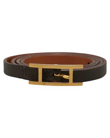 Hermes Leather Hapi 3 Bracelet in Brown