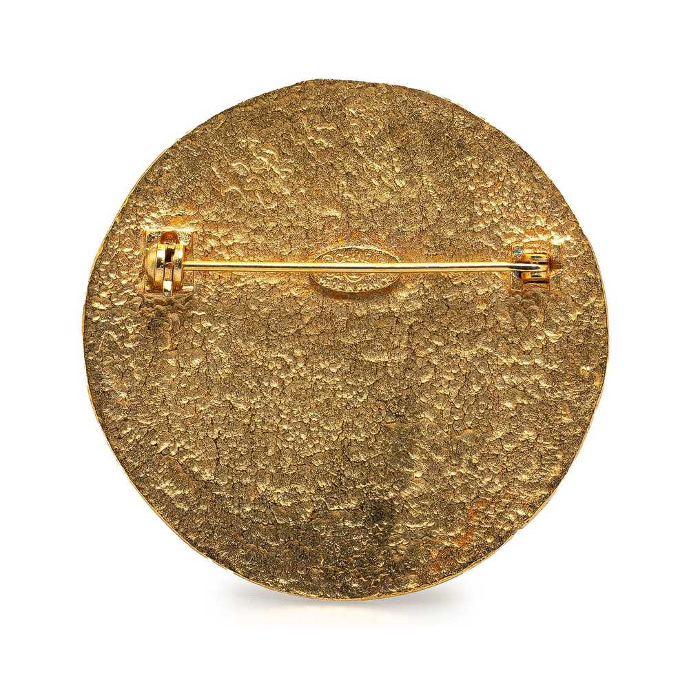 Chanel Chanel Gold Plated CC Round Brooch - image 2