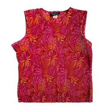 Vintage Beautiful Pleated Floral Top - image 1