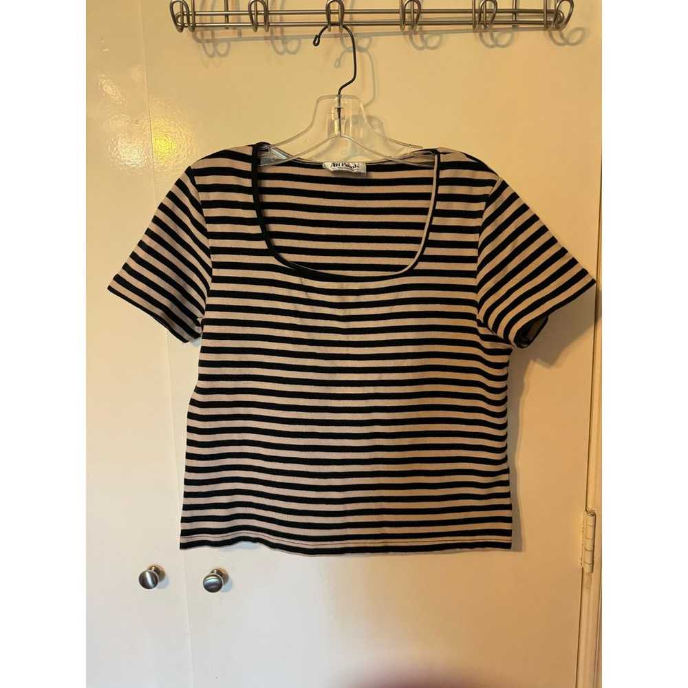 Vintage 90s striped All Points crop top medium/la… - image 1