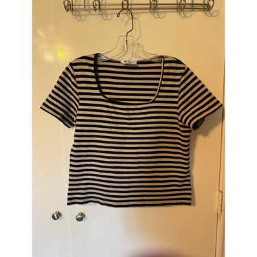 Vintage 90s striped All Points crop top medium/la… - image 1