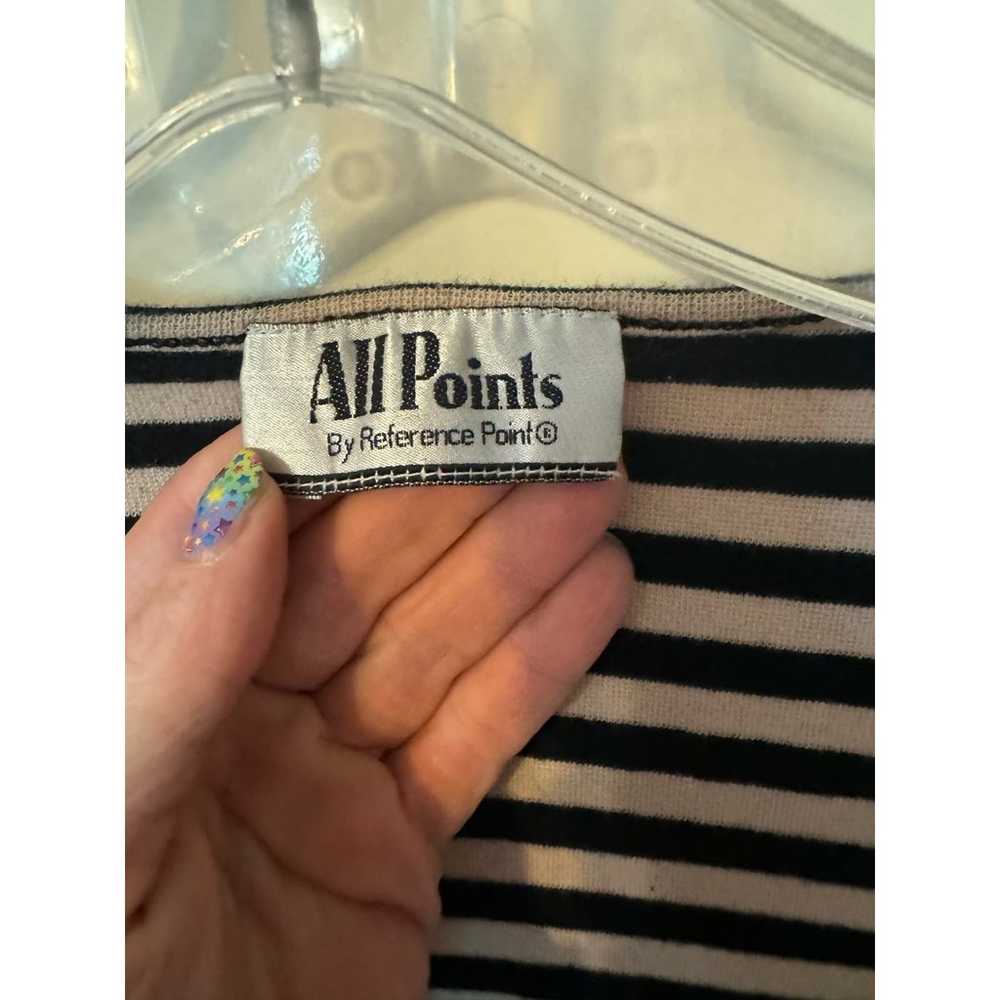 Vintage 90s striped All Points crop top medium/la… - image 2