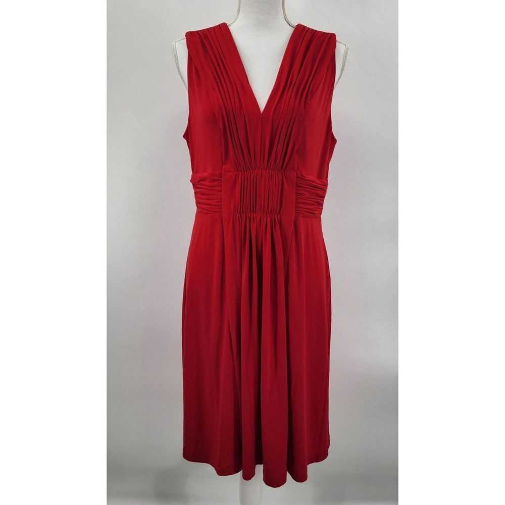 Calvin Klein Red Knee Length Sleeveless Dress Siz… - image 1