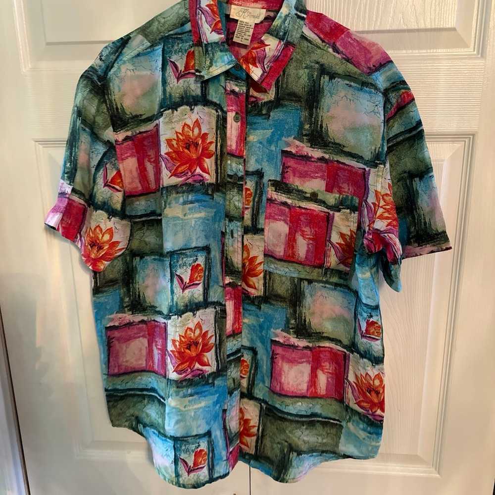 Women’s blouse k Arnold size large multicolor 100… - image 1