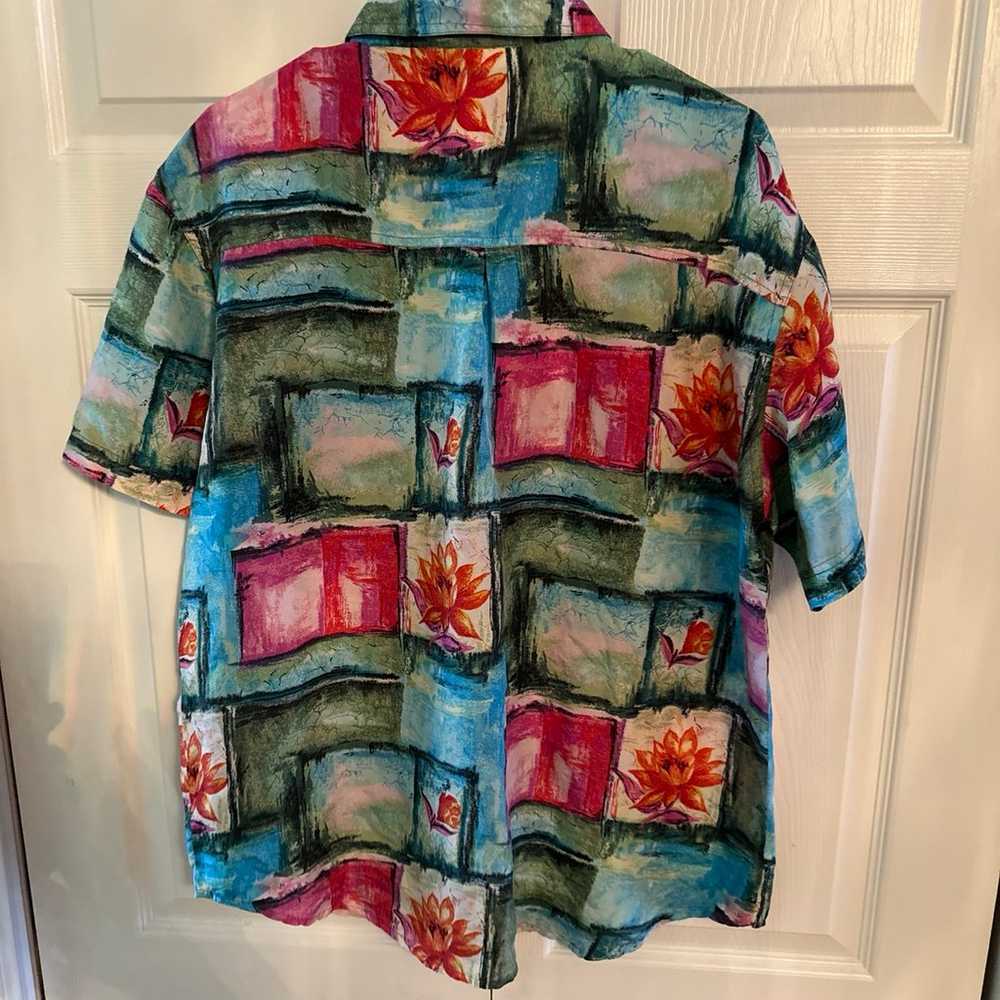 Women’s blouse k Arnold size large multicolor 100… - image 4