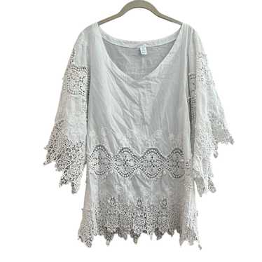 Eberjay Cotton White Beach Dress Embroidered Smal… - image 1