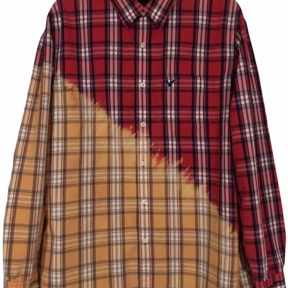 Hakuna Matata custom bleach dye plaid cotton shirt - image 5