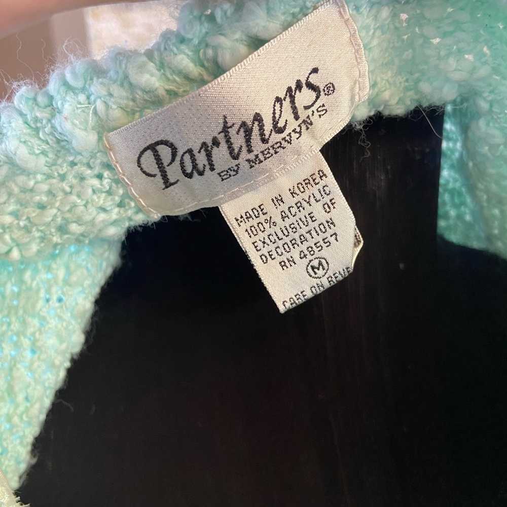 Vintage Partners by Mervyns Teal Knit Short Sleev… - image 11