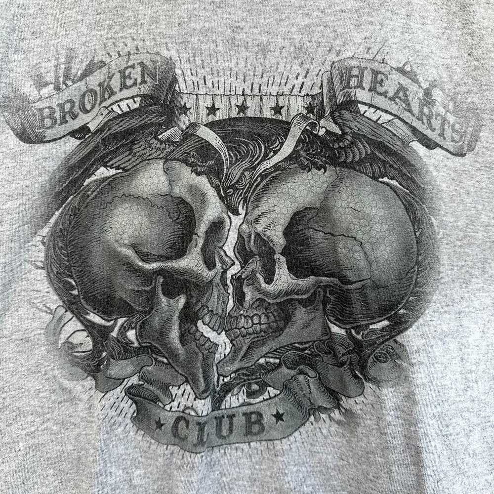 “Broken Hearts Club” Biker Skulls and Eagle Grey … - image 2