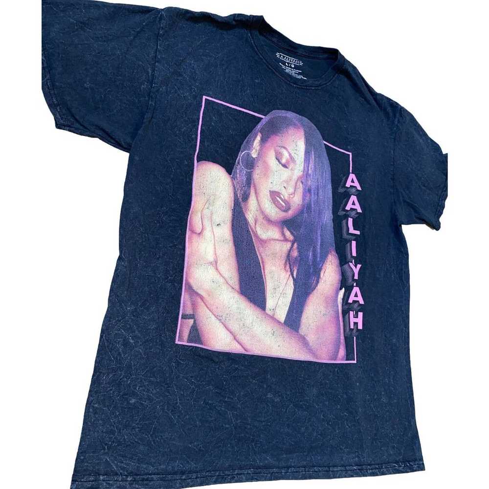 Aaliyah T-Shirt Black R&B Soul Music Band Tour Te… - image 1