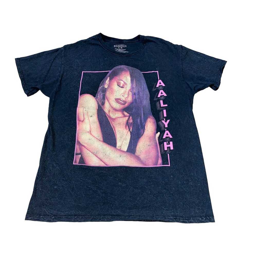 Aaliyah T-Shirt Black R&B Soul Music Band Tour Te… - image 2