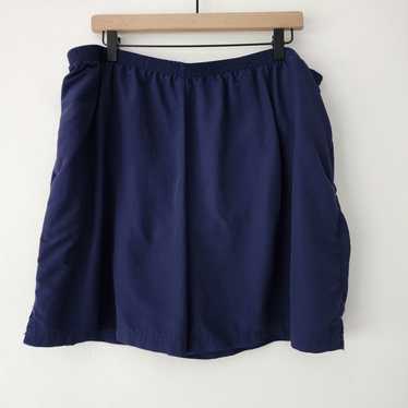 L L Bean blue nylon lined elastic waist shorts hi… - image 1