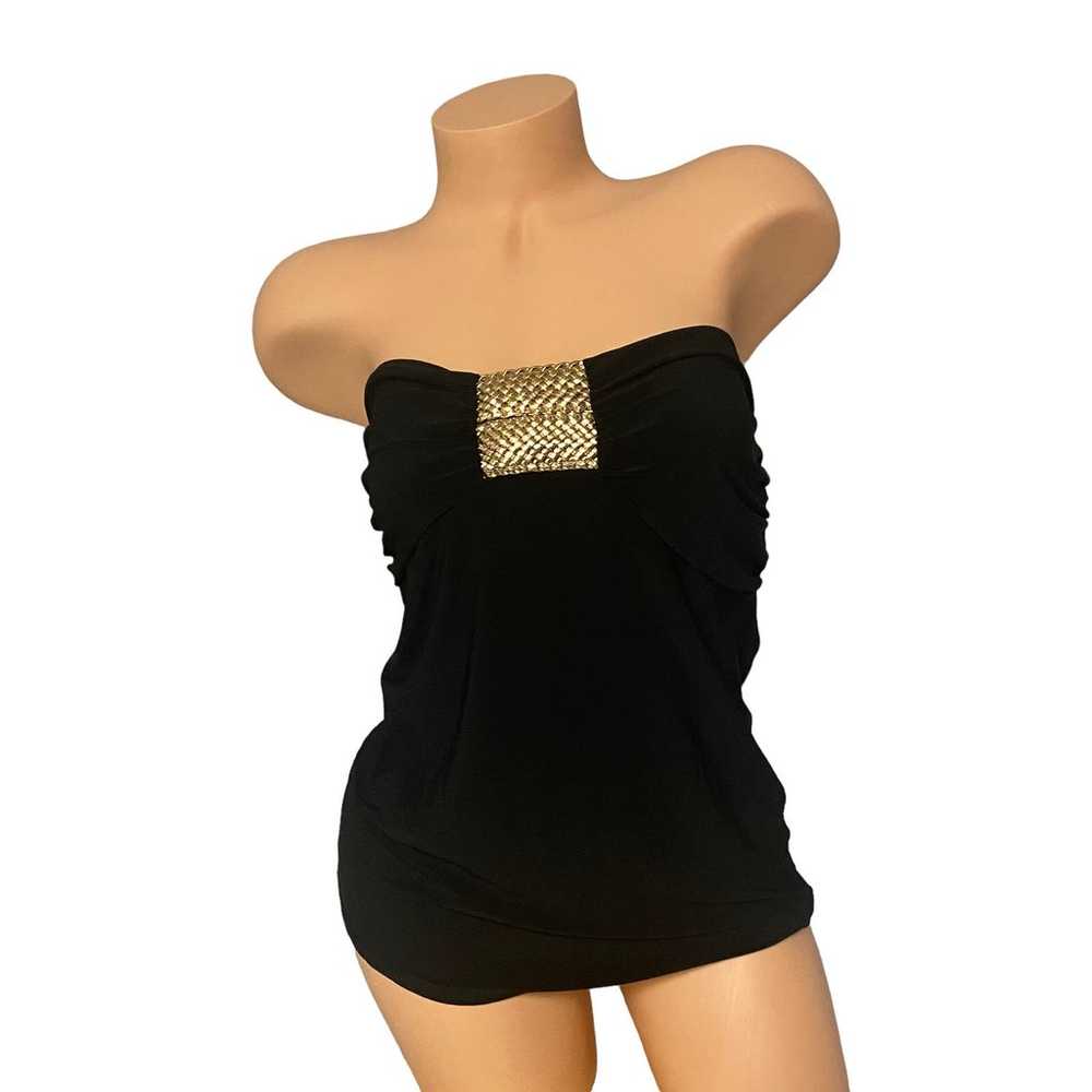 ViNTaGe Y2K Black Strapless Tube Top  L - image 1