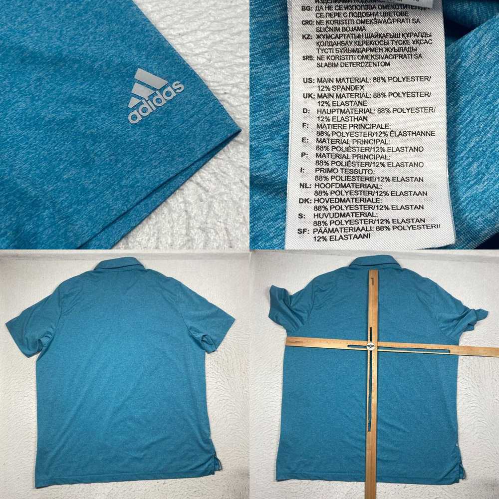 Adidas Adidas Polo Shirt Mens 2XL XXL Blue Short … - image 4