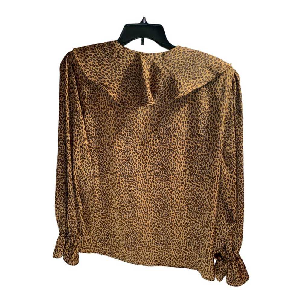 Vintage Le Caviar Animal Print Ruffle Blouse - image 2