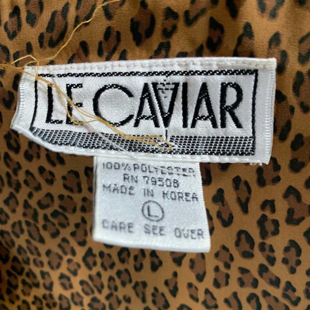 Vintage Le Caviar Animal Print Ruffle Blouse - image 3