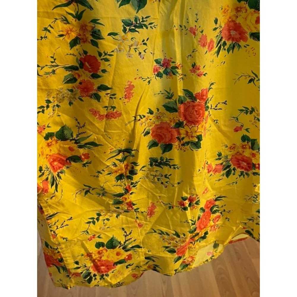 Vintage cotton floral yellow vest - image 4