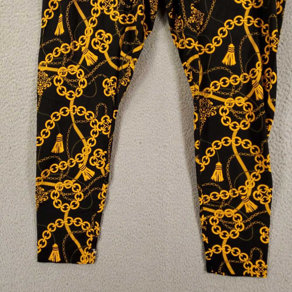 Vintage Ashro Leggings Womens 1X Black Gold Chain… - image 2